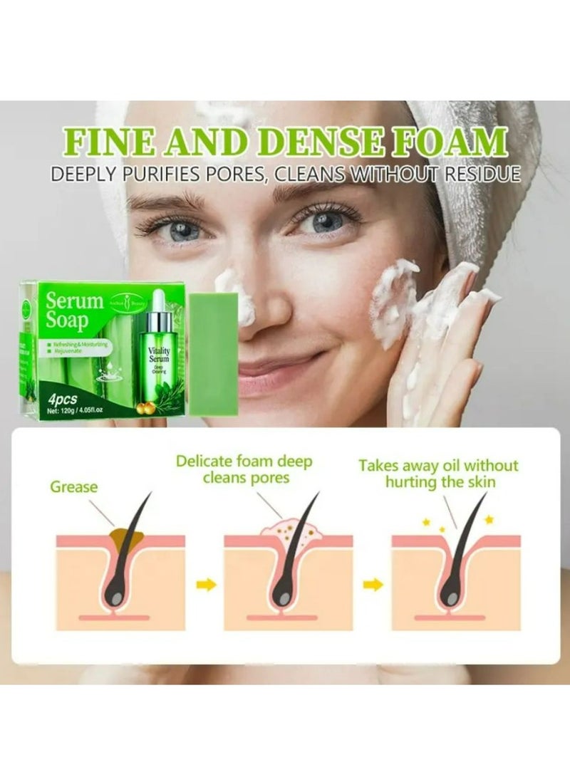 Aichun beauty Natural Moisturizing & Refreshing Mint Bathing Soap Handmade Rejuvenating Vitality Serum Soap 120 g - Image 2