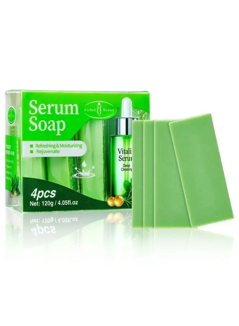 Aichun beauty Natural Moisturizing & Refreshing Mint Bathing Soap Handmade Rejuvenating Vitality Serum Soap 120 g - Image 1