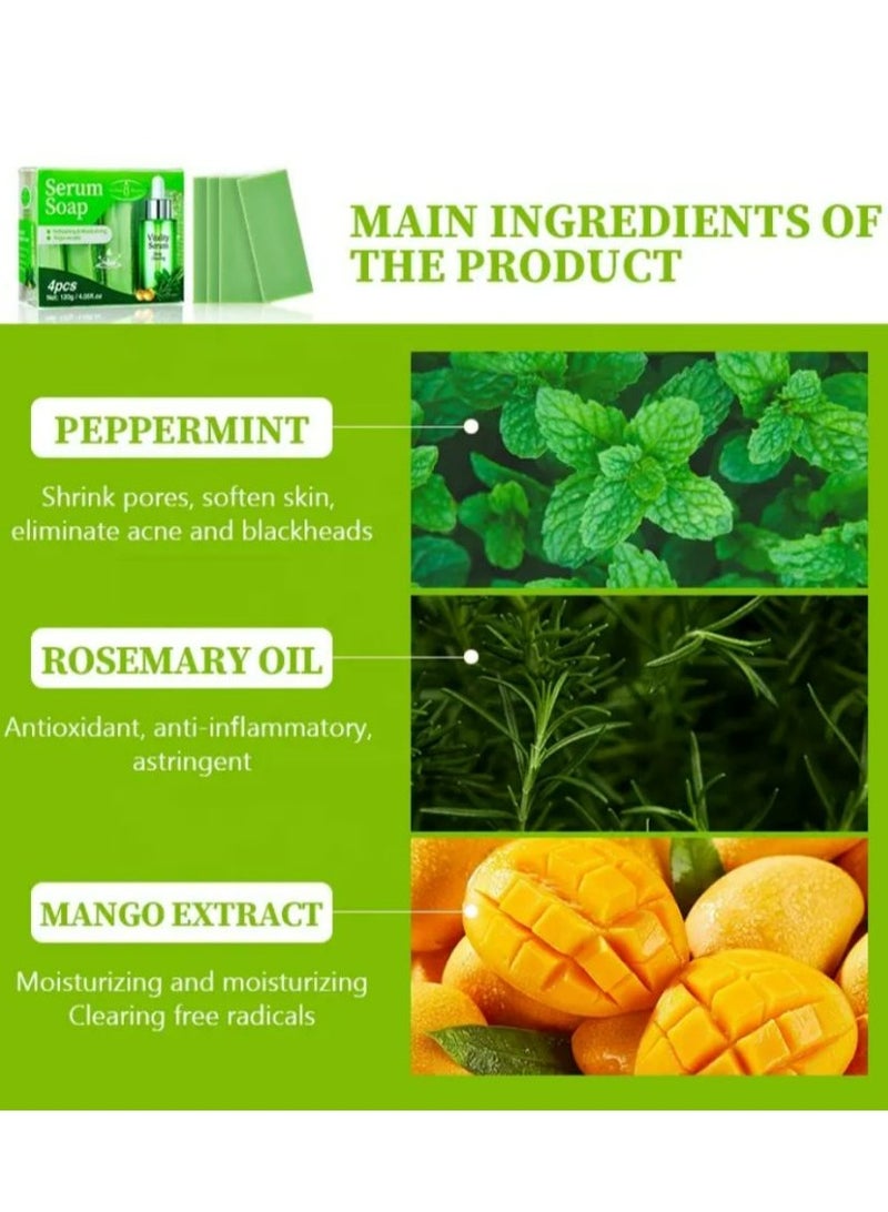 Aichun beauty Natural Moisturizing & Refreshing Mint Bathing Soap Handmade Rejuvenating Vitality Serum Soap 120 g - Image 5