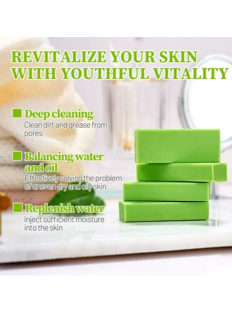 Aichun beauty Natural Moisturizing & Refreshing Mint Bathing Soap Handmade Rejuvenating Vitality Serum Soap 120 g - Image 3