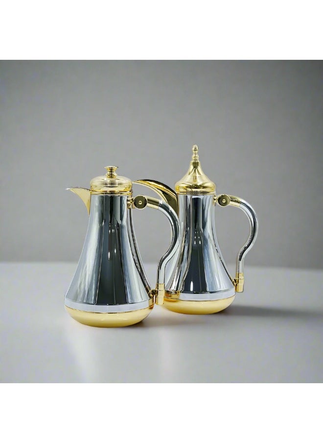 SIDDIQ TND-NG Vacuum Flask 2PC Set Silver Gold 