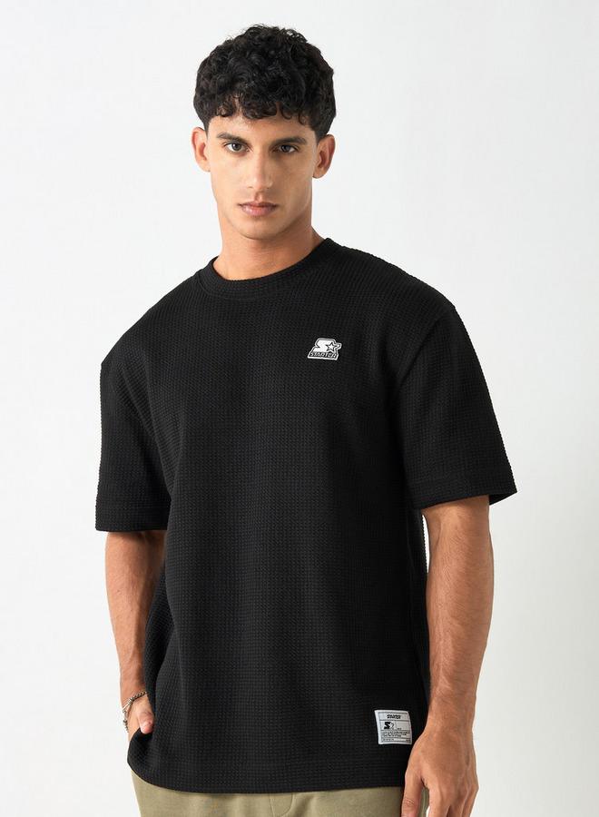 Starter Logo Applique Crew Neck T-shirt with Short Sleeves - Image 1