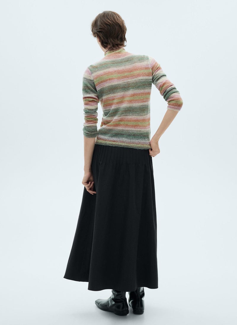 MANGO Stand-Collar Striped Sweater  - Image 2