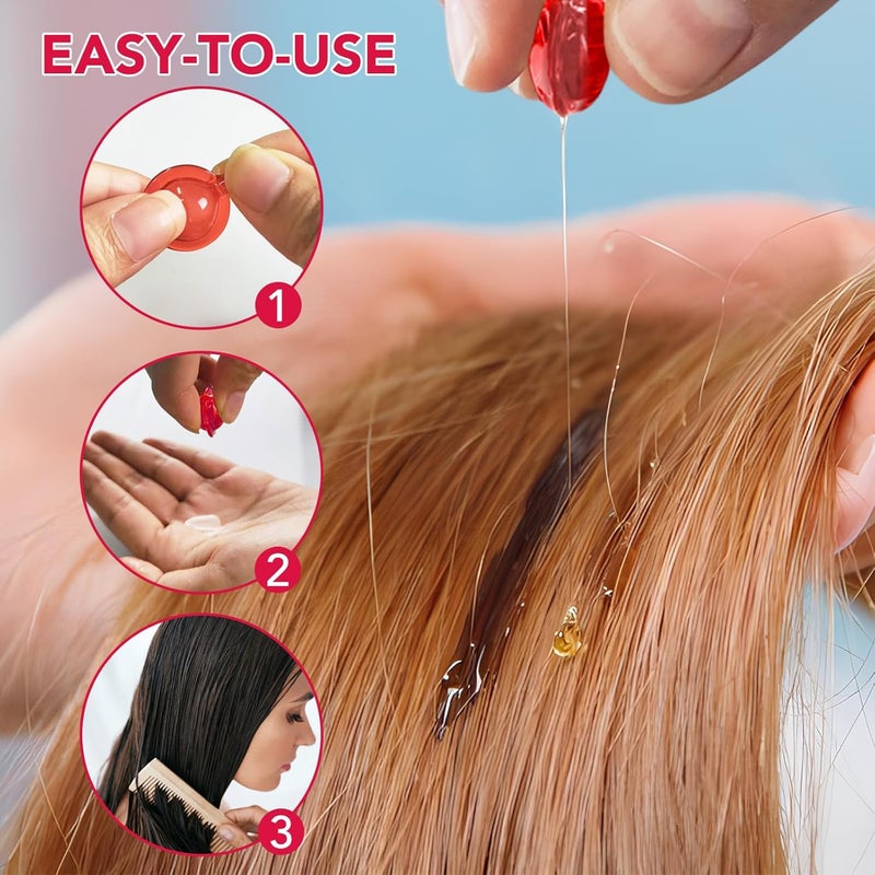 Yecuce Hair Care Oil Capsules, with Argan Avocado Oil, Can Enhance Hair Strength and Shine, Hair Care Capsules are Suitable for Dry and Curly Hair, No Need to Rinse Unisex 40 Capsules. - Image 5
