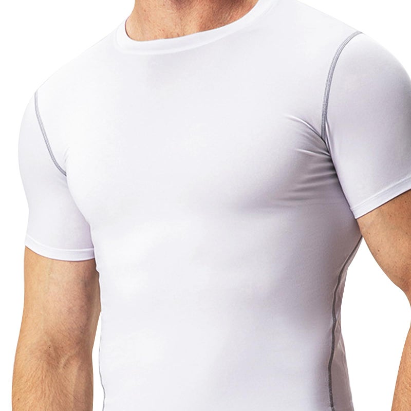 HYCOPROT 2 Pack Men's Compression Shirts Short Sleeve Athletic Workout T-Shirt Cool Dry Sports Baselayer Running Undershirts Tops - Image 4