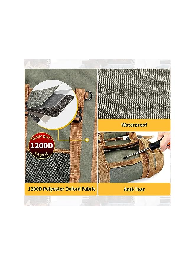 promass Tool Roll Bag, Roll Up Tool Bag, Heavy Duty Hardware Tool Organizer, Small Tool Bag With Detachable Bag, 6 Tool Bags, Tool Roll Bag For Mechanic/Electrician/Motorcycle/Truck - Image 4