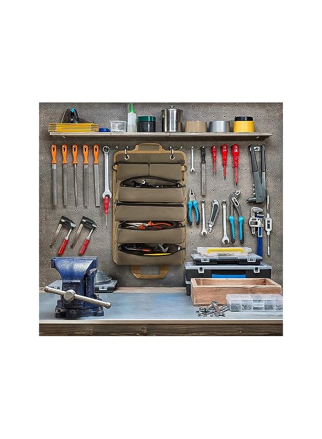promass Tool Roll Bag, Roll Up Tool Bag, Heavy Duty Hardware Tool Organizer, Small Tool Bag With Detachable Bag, 6 Tool Bags, Tool Roll Bag For Mechanic/Electrician/Motorcycle/Truck - Image 2
