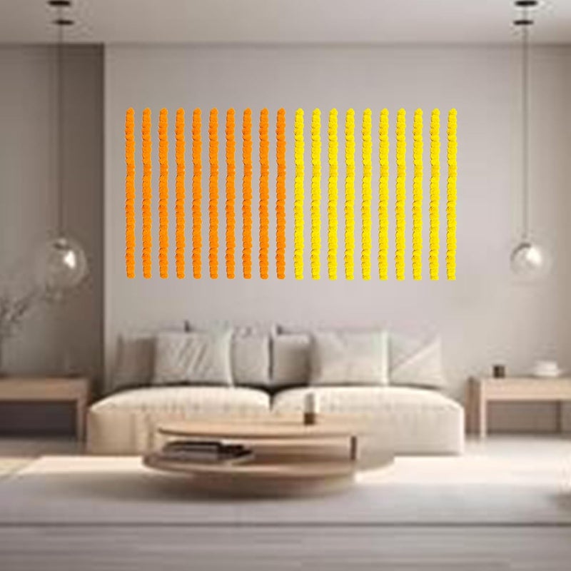 pop colours Artifical Marigold Fluffy Flower Garlands Orange and Yellow Pooja Festival Office Decoration Pooja Room Thoran Decoration 10 Pcs - Image 5