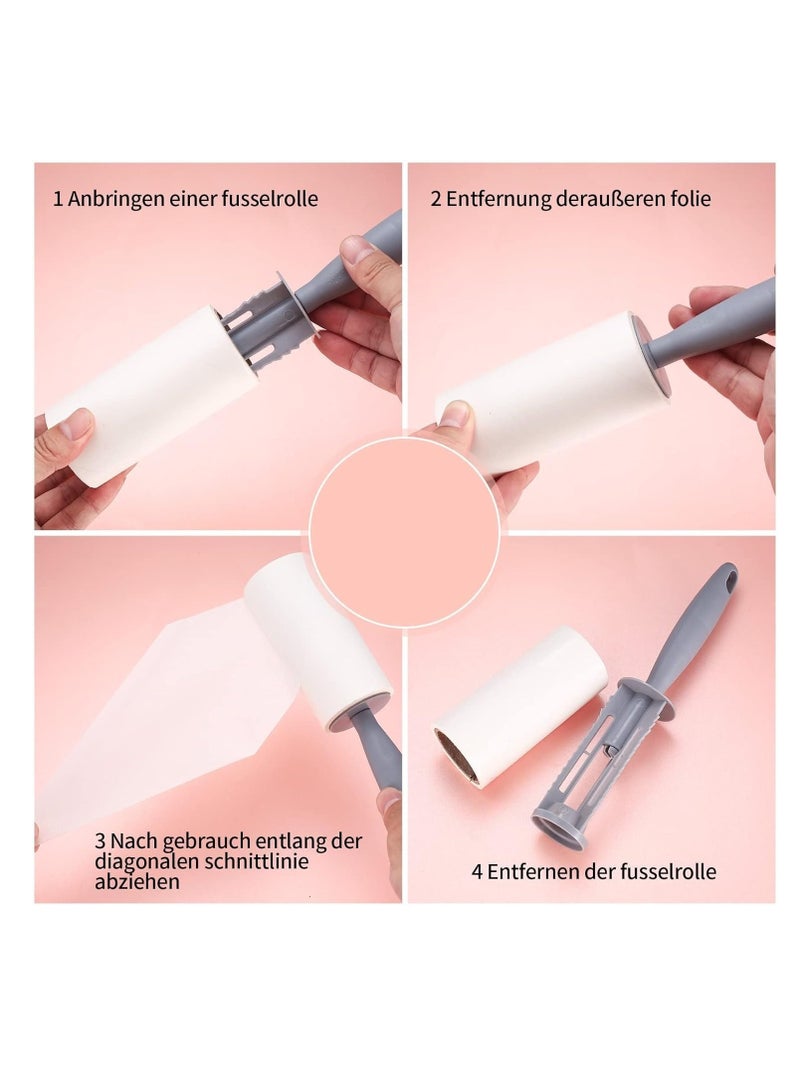 Meetion Lint Roller Remover Hair Kit, Extra Sticky Reusable Lint Remover with 210 Sheets(7 Rollers+1 Upgraded Handles),Fluff Brush for Clothes/Furniture/Bed/Car/Dog Cat Hair/Carpet/Dust - Image 2