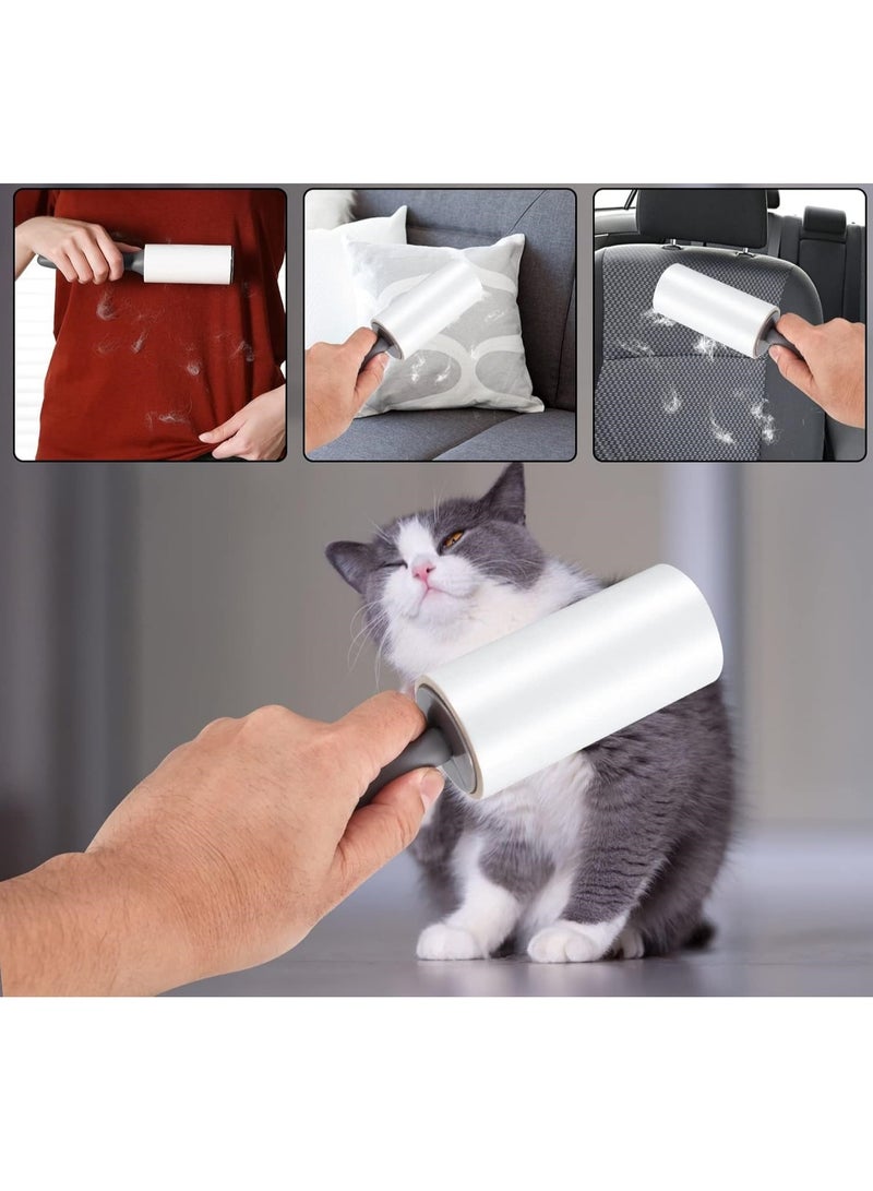 Meetion Lint Roller Remover Hair Kit, Extra Sticky Reusable Lint Remover with 210 Sheets(7 Rollers+1 Upgraded Handles),Fluff Brush for Clothes/Furniture/Bed/Car/Dog Cat Hair/Carpet/Dust - Image 4