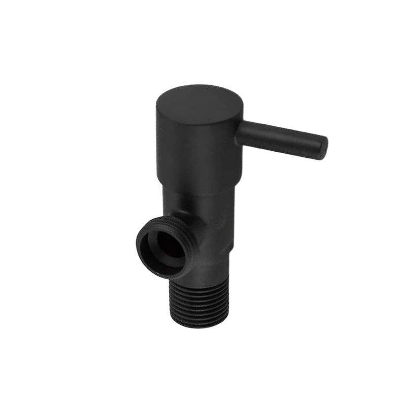 ZAP 3435 Turbo Stainless Steel Angle Valve/Stop Cock with Wall Flange | Black Finish Faucet Set | Wall Mount Installation | Heavy Duty Bathroom & Kitchen Tap Fitting - Image 1