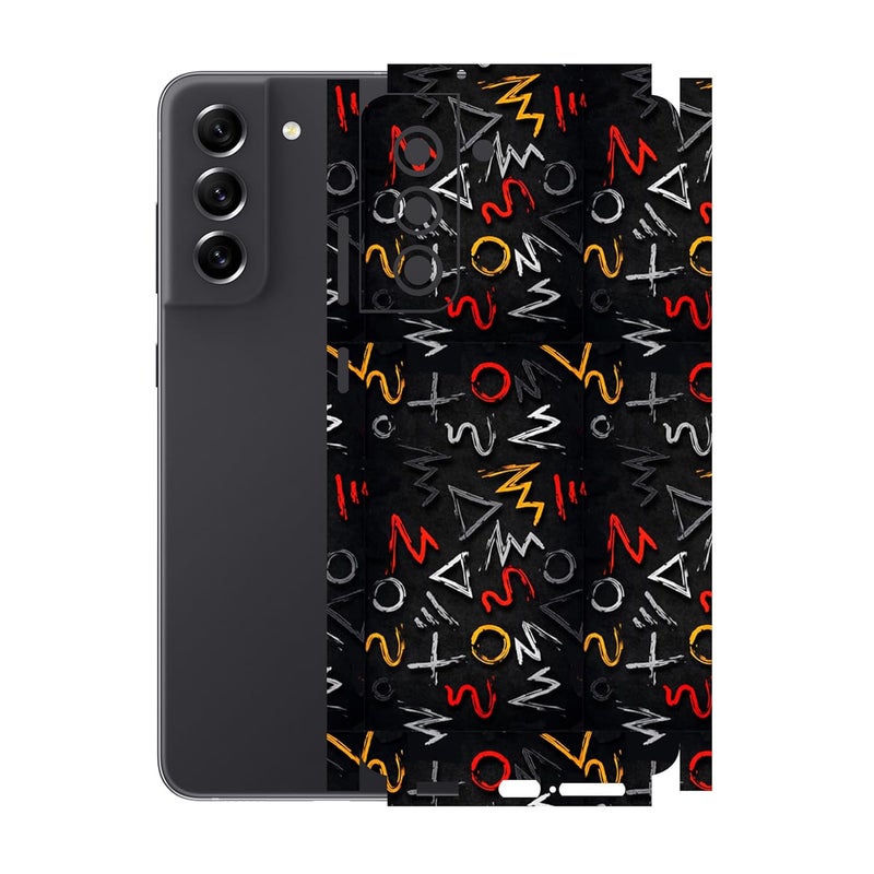 90STETHIX Compatible for Samsung Galaxy S21 FE (5G) Mobile Back Skin Screen Guard Protector (Coverage - Back+Camera+Sides) (Design-6) (121) - Image 1