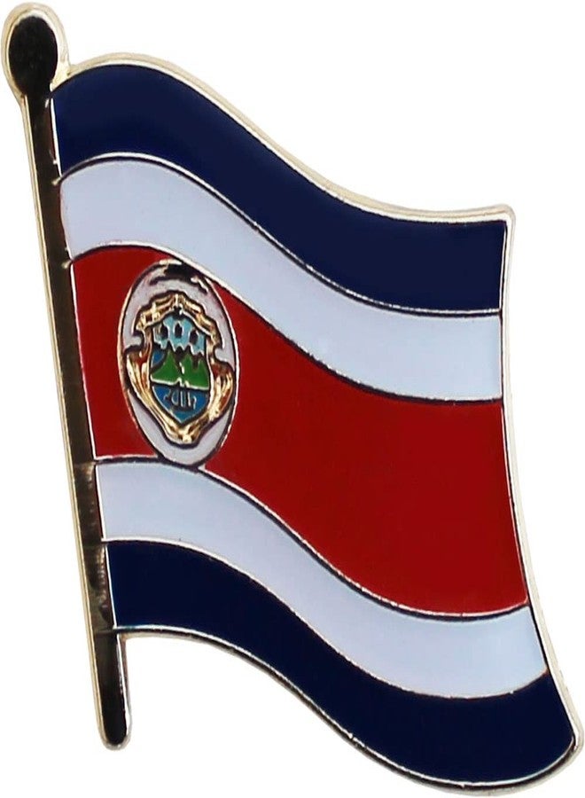 Flagline Costa Rica Flag Die-struck Metal Single Lapel Pin with Butterfly Clasp Closure - Image 1