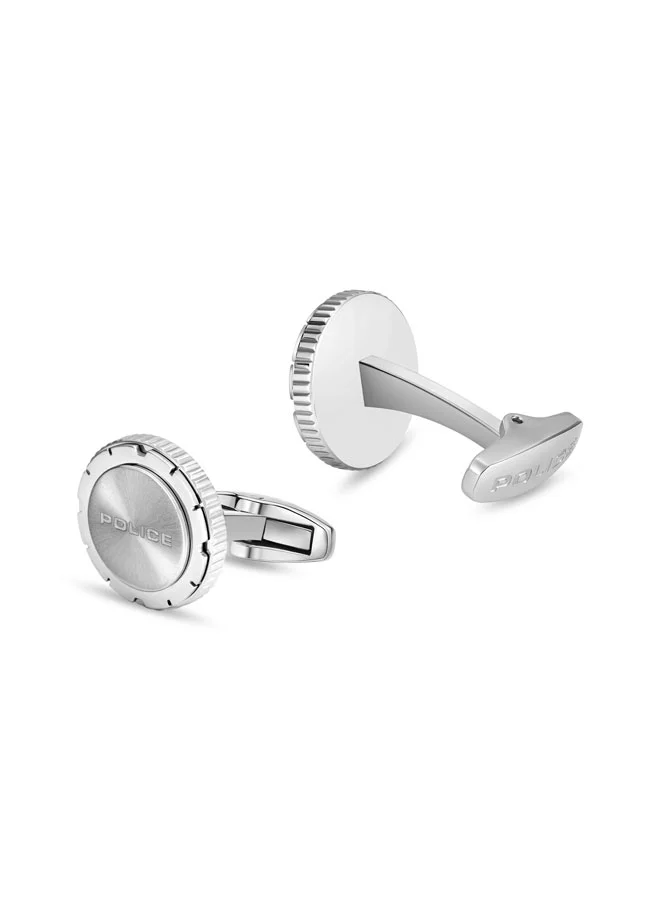 POLICE  Reflector Silver Textured Cufflinks for Men  | Best Price UAE