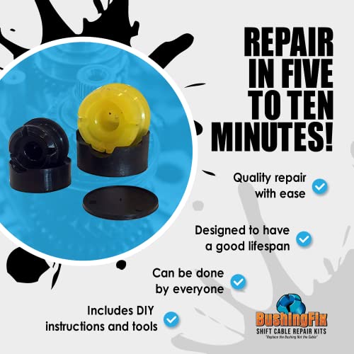 BushingFix.com BushingFix FM1KIT Transmission Shift Cable Bushing Repair Kit, Shifter Cable Kit Fits Select Fiat, Jeep, and Mini Models, Manual Transmission Shift Cable Replacement Bushing, Easy Repair Replacement - Image 3