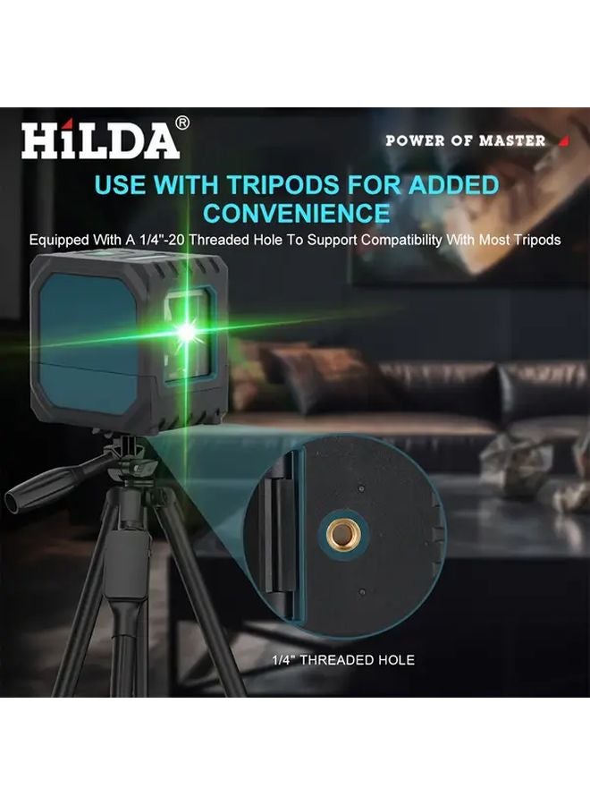 مستوى الليزر الأزرق مع حامل ثلاثي 360 ذاتي التسوية شعاع أخضر أفقي رأسي - Image 5