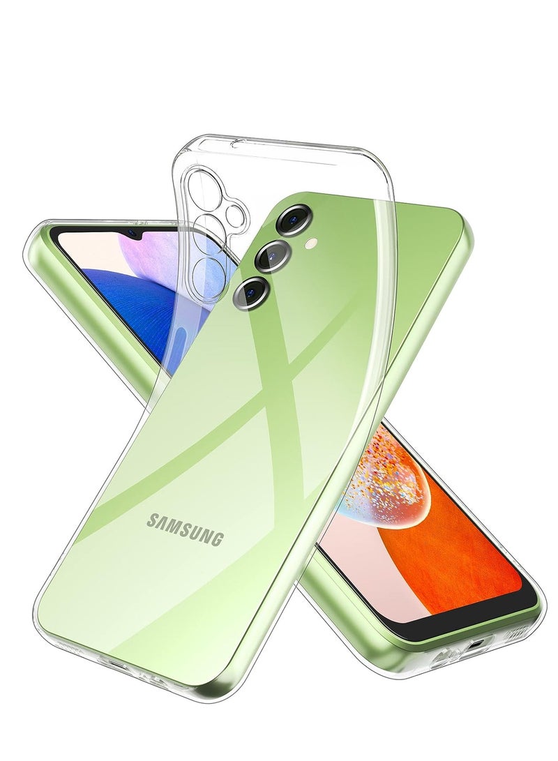 جراب متوافق مع سامسونج جالاكسي A14  [مضاد للاصفرار] [رفيع للغاية] [شفاف HD] [حماية من السقوط] سيليكون وبولي يوريثين مقاوم للحرارة  - شفاف - Image 3