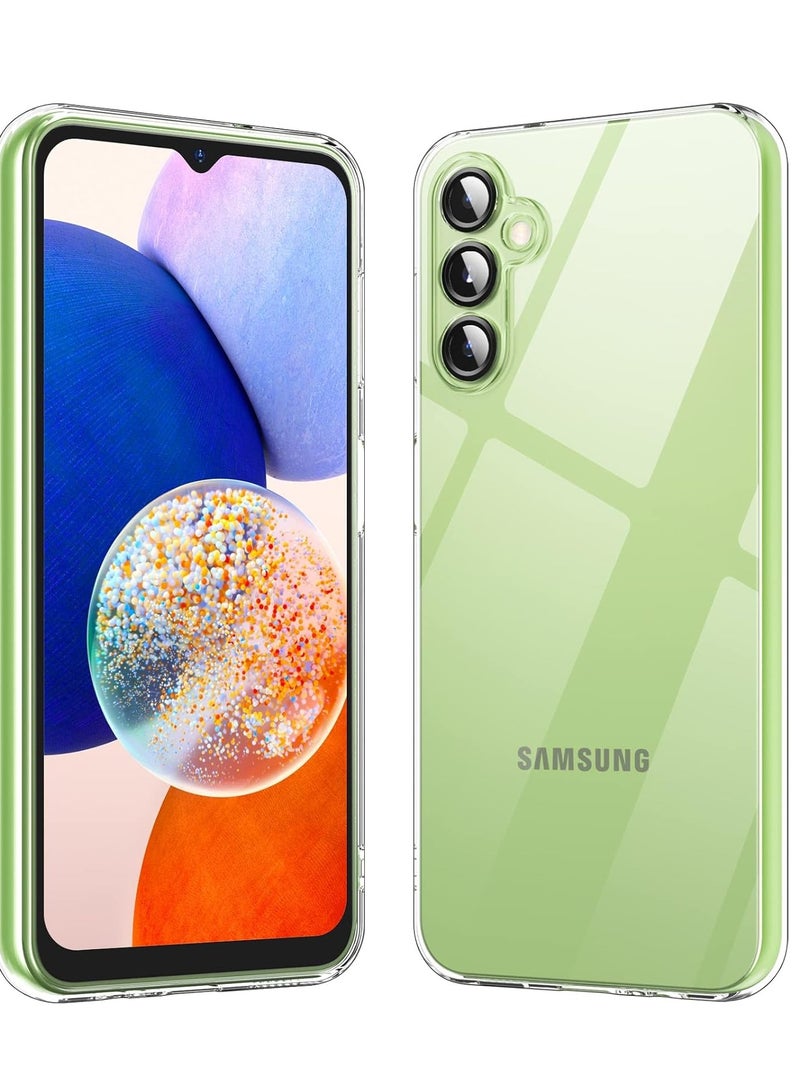 جراب متوافق مع سامسونج جالاكسي A14  [مضاد للاصفرار] [رفيع للغاية] [شفاف HD] [حماية من السقوط] سيليكون وبولي يوريثين مقاوم للحرارة  - شفاف - Image 1