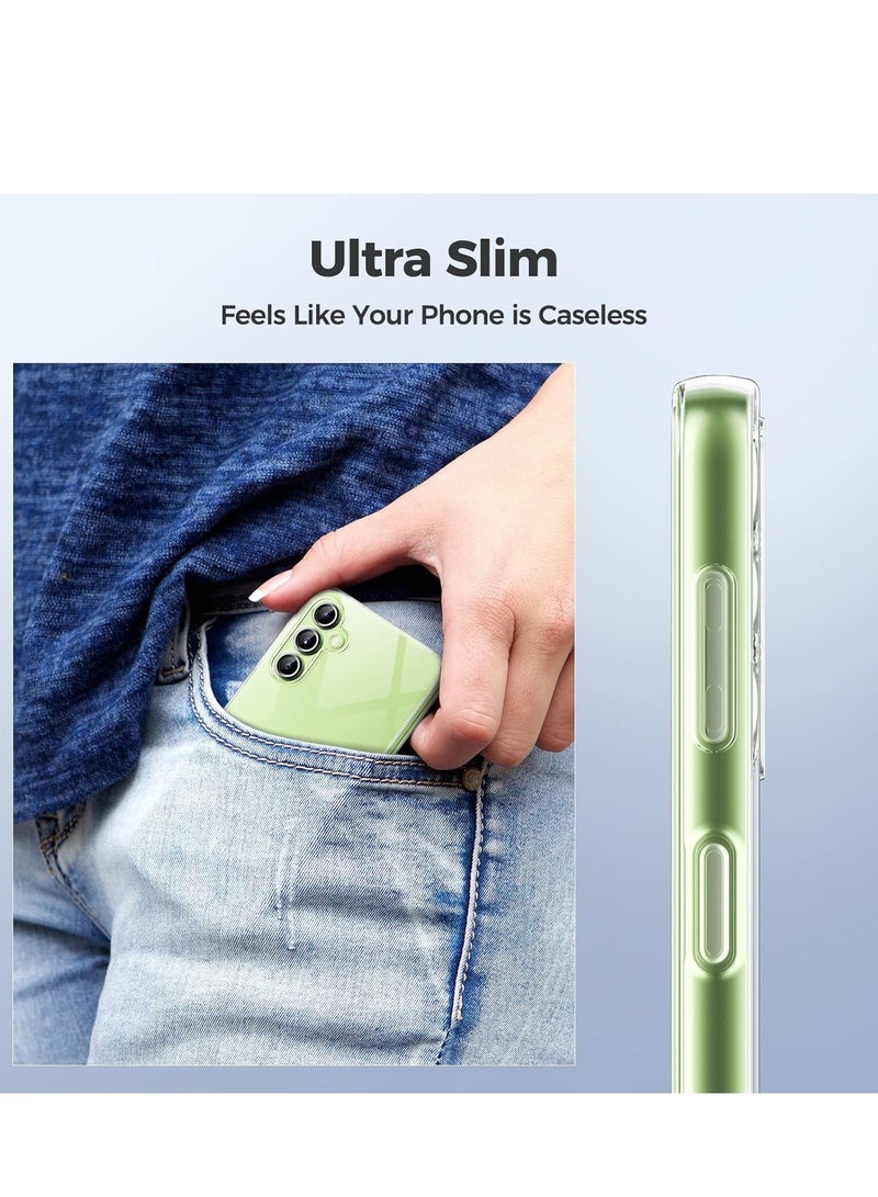 جراب متوافق مع سامسونج جالاكسي A14  [مضاد للاصفرار] [رفيع للغاية] [شفاف HD] [حماية من السقوط] سيليكون وبولي يوريثين مقاوم للحرارة  - شفاف - Image 2