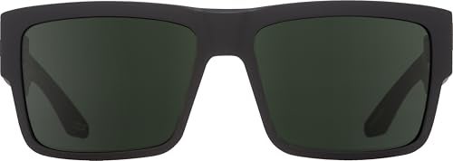 SPY Optic Cyrus, Square Sunglasses, Color and Contrast Enhancing Lenses, Matte Black - Happy Gray Green Lenses - Image 2