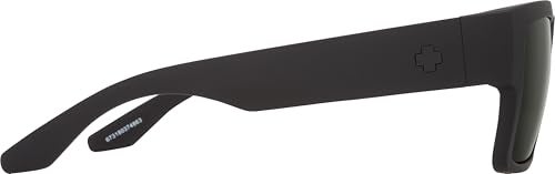 SPY Optic Cyrus, Square Sunglasses, Color and Contrast Enhancing Lenses, Matte Black - Happy Gray Green Lenses - Image 3