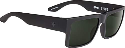 SPY Optic Cyrus, Square Sunglasses, Color and Contrast Enhancing Lenses, Matte Black - Happy Gray Green Lenses - Image 5