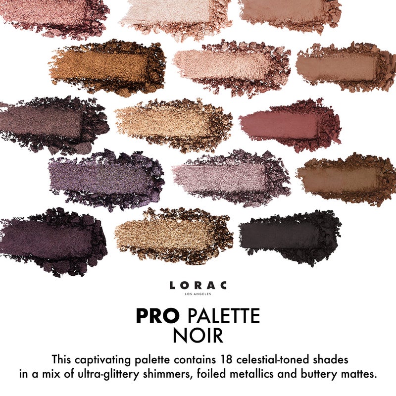 LORAC PRO Matte & Shimmer Eyeshadow Palette, Noir | Glitter | Mirror Compact | Cruelty Free, Gluten Free, Vegan - Image 3