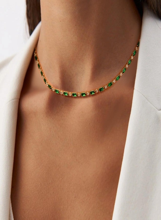 FANZE Tennis Necklaces for Women, Cubic Zirconia Necklace Choker Necklace Classic Dainty Jewelry Gifts - Image 4