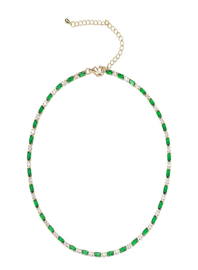 FANZE Tennis Necklaces for Women, Cubic Zirconia Necklace Choker Necklace Classic Dainty Jewelry Gifts - Image 1