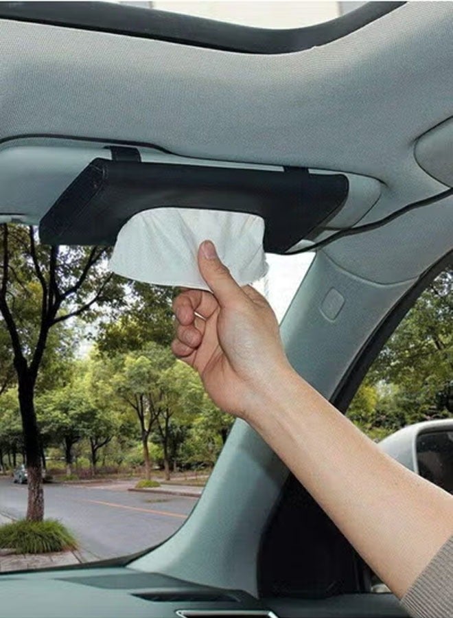 Bukela Black Car Tissue Holder, Sun Visor Napkin Holder, Car Mask Holder for Sun Visor, Masks Dispenser for Car - Image 2