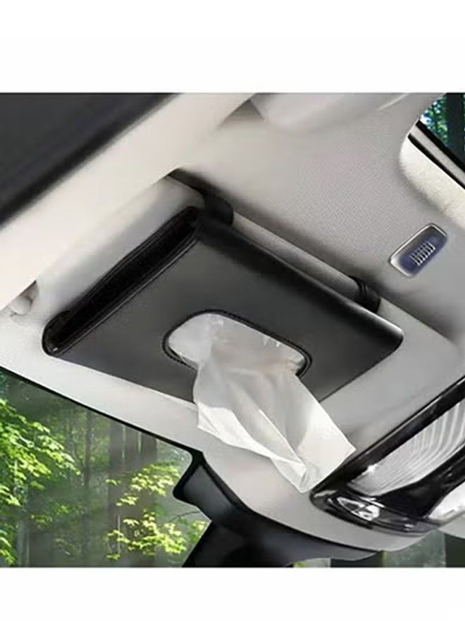 Bukela Black Car Tissue Holder, Sun Visor Napkin Holder, Car Mask Holder for Sun Visor, Masks Dispenser for Car - Image 1