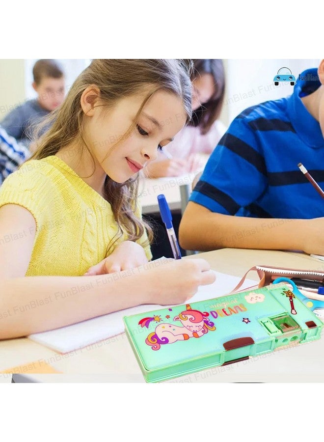 فنبلاست حافظة أقلام بلاستيكية مغناطيسية من فن بلاست مع مبراة، صندوق أقلام يونيكورن للأطفال، منظم أقلام وحافظة أقلام للأطفال، هدية عيد ميلاد للأطفال (أحلام سحرية) - متعدد الألوان - Image 5
