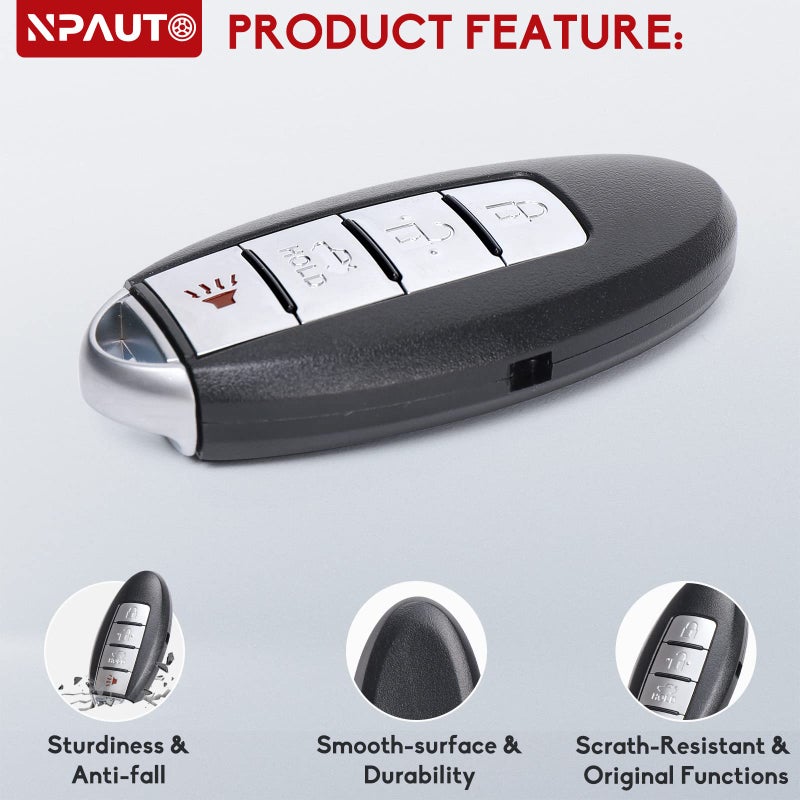 NPAUTO Key Fob Replacement Fits for Nissan Altima 2007-2012, Maxima Murano 09-14, Infiniti G25 G35 G37 FX35 Q60 & More Keyless Entry Remote Control Smart Proximity Car Key Fobs KR55WK48903 KR55WK49622 - Image 4