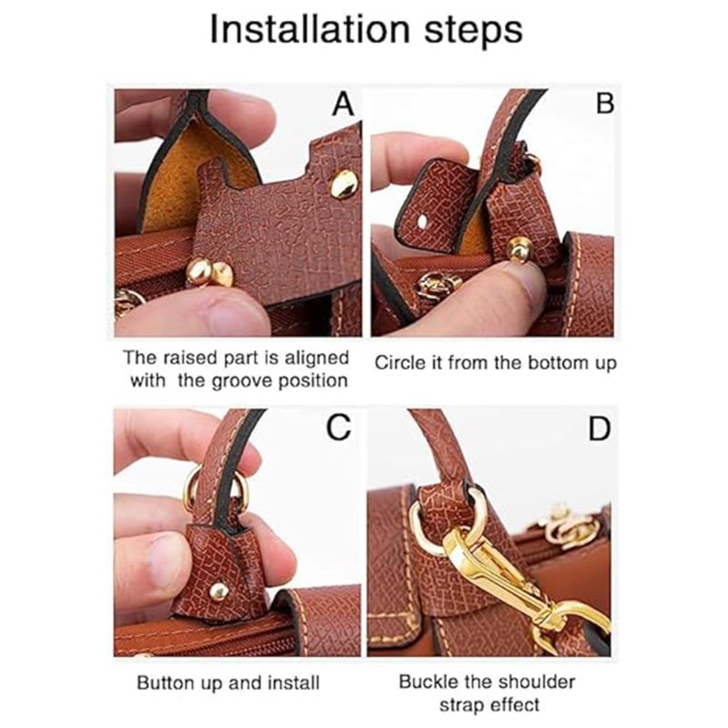 Leather shoulder strap for bag conversion, no need for punching holes, adjustable crossbody strap - Image 5