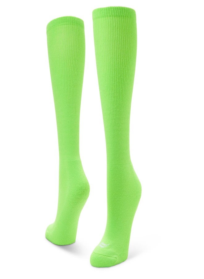 Sof Sole All Sport Over-the-Calf Team Athletic Performance Socks (2 Pair), Small, Neon Green - Image 1