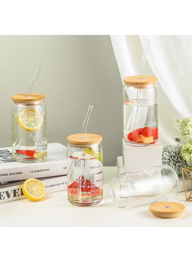 Blushtier Employee Appreciation Gifts for Women Bulk Boho Flower Sign 16 oz Glass Cups with Lids Straws for Graduation Students Teacher Volunteer Nurse(Classic Color,20 Pcs) - Image 5