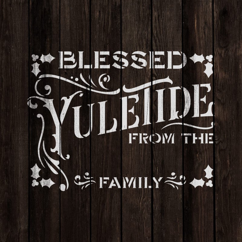 Stencil Revolution Blessed Yuletide from Your Family Stencil - Reusable Stencils for Painting - Create DIY Blessed Yuletide from Your Family Crafts and Projects - Image 4