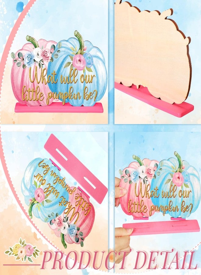 DoubleFill مجموعة زينة اليقطين الصغيرة لخريف عيد الشكر من دبل فيل، 6 قطع، قطع مركزية لطاولة حفلة الكشف عن جنس المولود، متوفرة الآن. زينة طاولة للأولاد والبنات لحفلة منزلية خريفية، سواء كان ولداً أو بنتاً (وردي وأزرق، لطيف). - Image 4