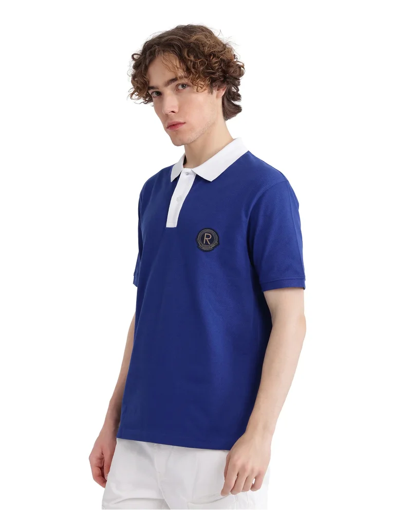 Rare Rabbit Men's Contrasting Collar Applique Badge Polo