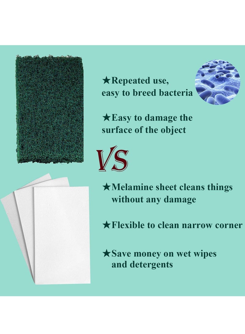 KASTWAVE Magic Cleaning Sponge Eraser Sheets, 48 Sheets 8X Thin Melamine Foam Sponge Cloth Scrub Pads, All-Purpose Cleaner Eraser Wipes for House Cleaning Kitchen Dish Bathroom Furniture, Sink - Image 3