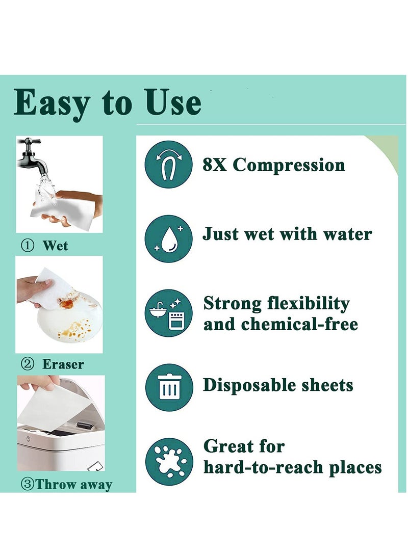 KASTWAVE Magic Cleaning Sponge Eraser Sheets, 48 Sheets 8X Thin Melamine Foam Sponge Cloth Scrub Pads, All-Purpose Cleaner Eraser Wipes for House Cleaning Kitchen Dish Bathroom Furniture, Sink - Image 4