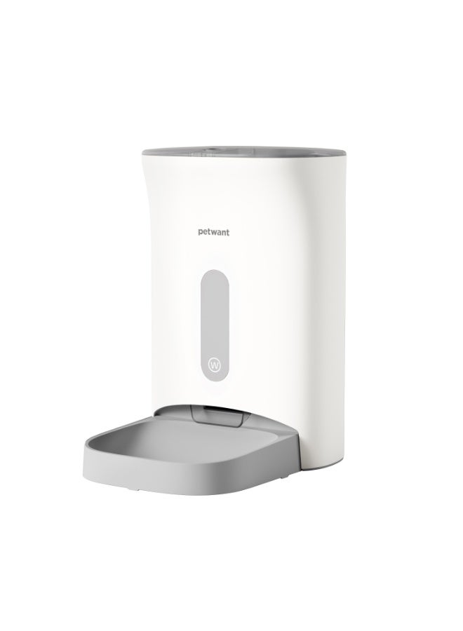 Smart Automatic Pet Feeder, Wi-Fi Enabled with Camera, 4L Capacity, Programmable Schedule, Bluetooth Control, White