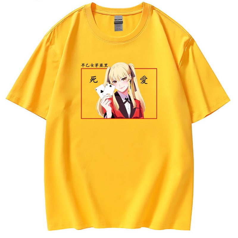 Crazy Gambling Abyss Kakegurui Short-sleeved Men's and Women's European Version Loose Casual Printed T-shirt Women's T-shirt Spot - Image 5