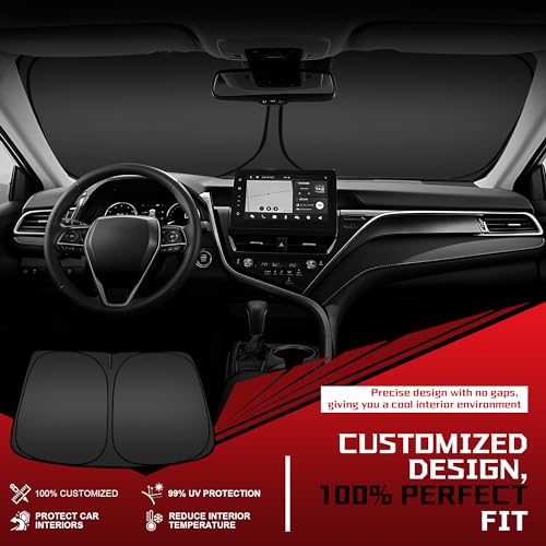 Fonowka Windshield Sun Shade for 20112019 Ford Explorer SUV Foldable Sun Sunshade for Car Front Window Blocks UV Rays and Heat Automotive Interior Protector Custom Fit Accessories - Image 3