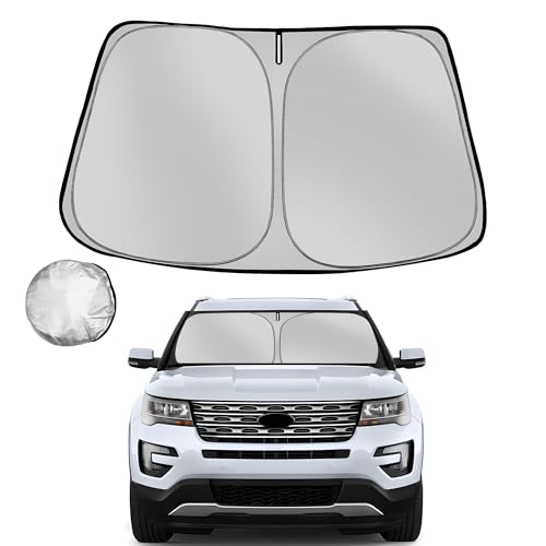 Fonowka Windshield Sun Shade for 20112019 Ford Explorer SUV Foldable Sun Sunshade for Car Front Window Blocks UV Rays and Heat Automotive Interior Protector Custom Fit Accessories - Image 1