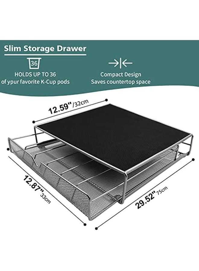 SKY-TOUCH Coffee Pod Drawer 36 Pcs Coffee Capsule Holder Space Saving Coffee Pods Kitchen Organizer Coffee Drawer - Image 3