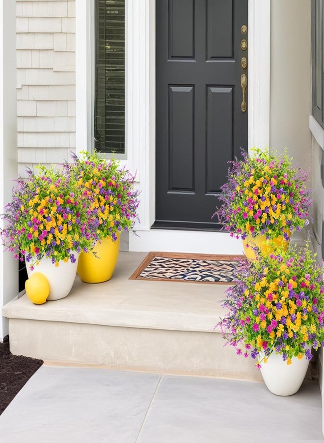 ATTGREAT Artificial Spring Flowers Outdoors UV Resistant Fake Greenery Plants Realistic Plastic Flowers Outside Faux Silk Wildflowers for Home Planter Porch Garden Decor, 12 Bundles (Multicolor) - Image 2