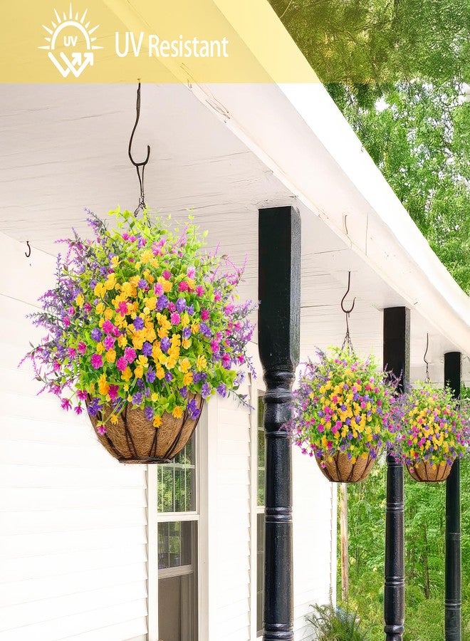 ATTGREAT Artificial Spring Flowers Outdoors UV Resistant Fake Greenery Plants Realistic Plastic Flowers Outside Faux Silk Wildflowers for Home Planter Porch Garden Decor, 12 Bundles (Multicolor) - Image 4