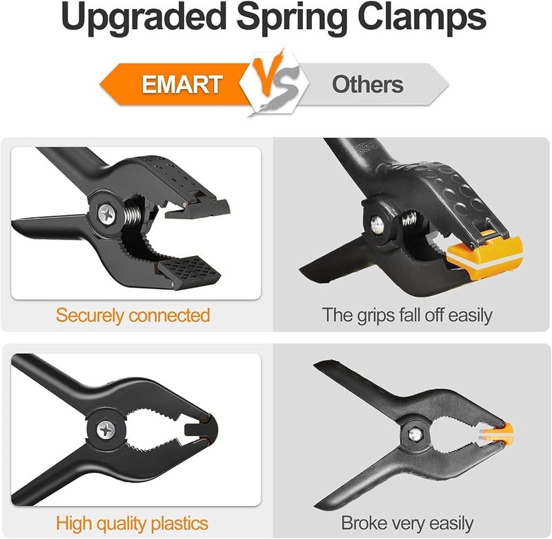 EMART Spring Clamps 12 Pack, 4.5 inch Photography Backdrop Clips, Black - Image 3