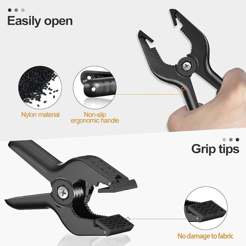 EMART Spring Clamps 12 Pack, 4.5 inch Photography Backdrop Clips, Black - Image 5